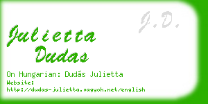 julietta dudas business card