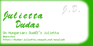 julietta dudas business card